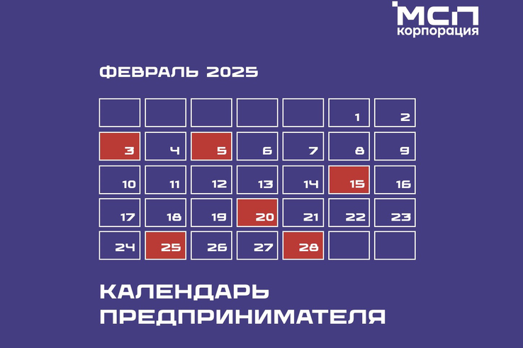 Календарь предпринимателя на февраль 2025 года