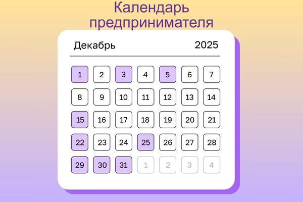 Календарь предпринимателя на декабрь 2025 года