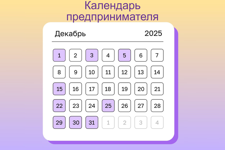 Календарь предпринимателя на декабрь 2025 года